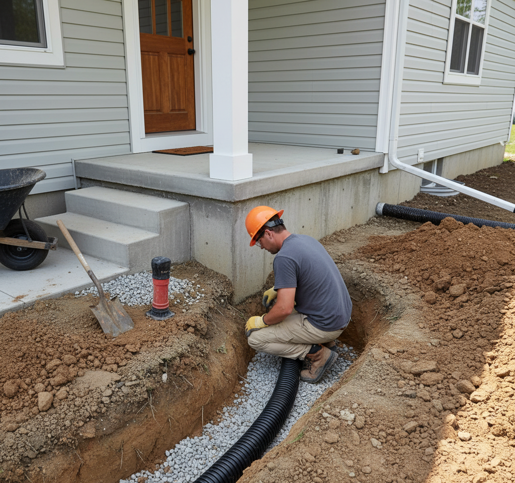 Drainage correction is necessary if poor drainage is the reason for your concrete porch pulling away. 