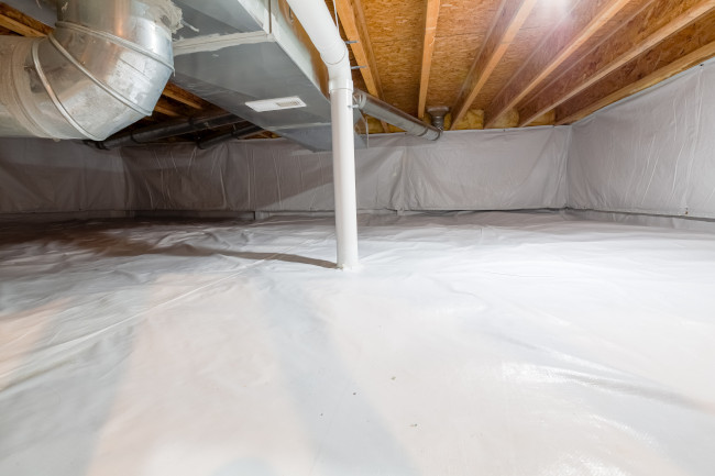 Encapsulation is a crawl space repair method which includes covering the walls and floors with a thick, durable vapor barrier to prevent moisture intrusion.