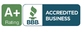 bbb accredited business a+ rating badge